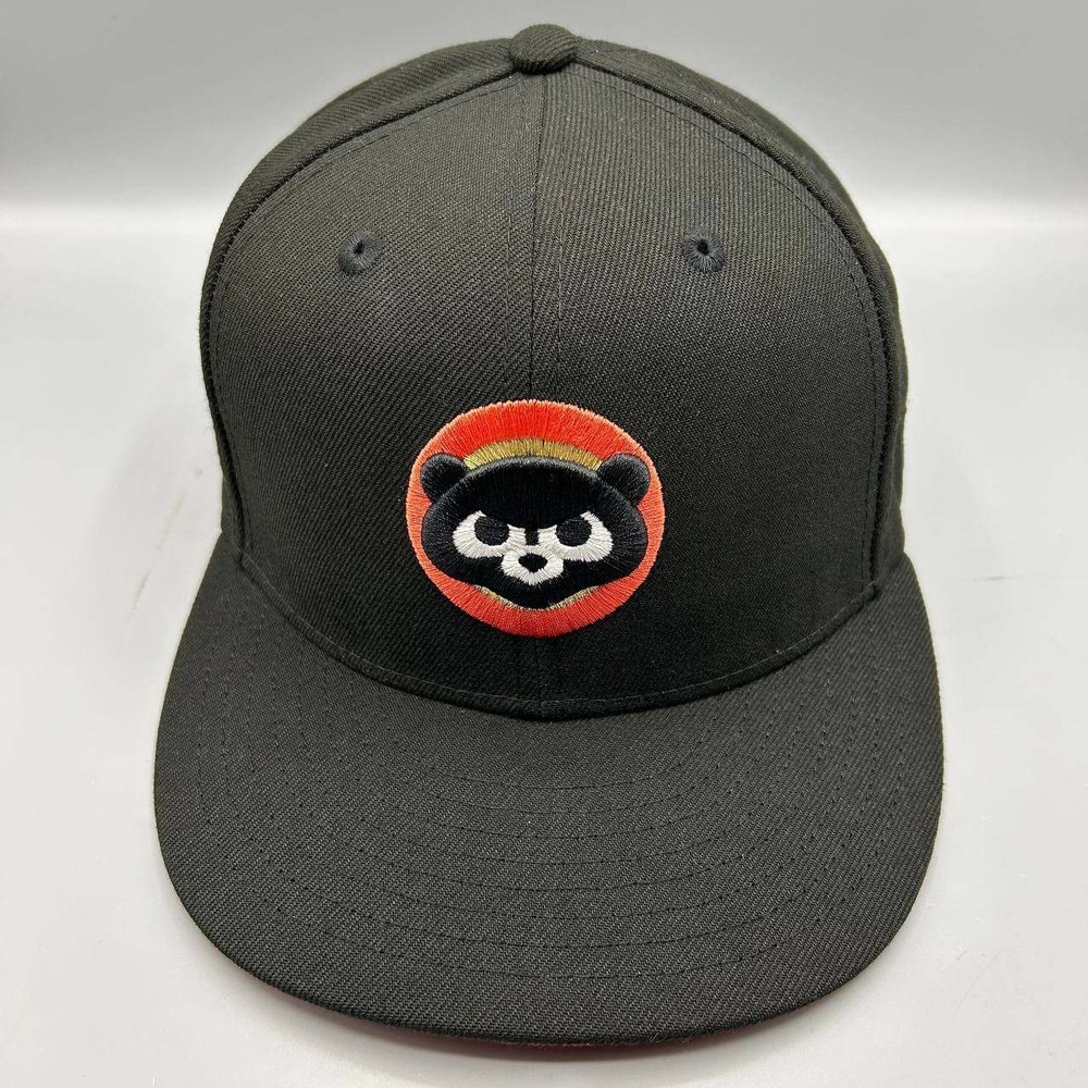 Chicago Cubs Hat Men 7 3/8 Black Red 59Fifty New Era MLB Fitted Cap‎